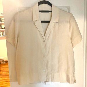 Everlane Linen Short-Sleeve Notch Shirt - Natural/Cream